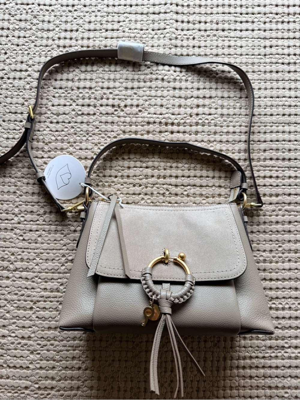 See by Chloe Leather Shoulder Bag with Braided Ring Accent